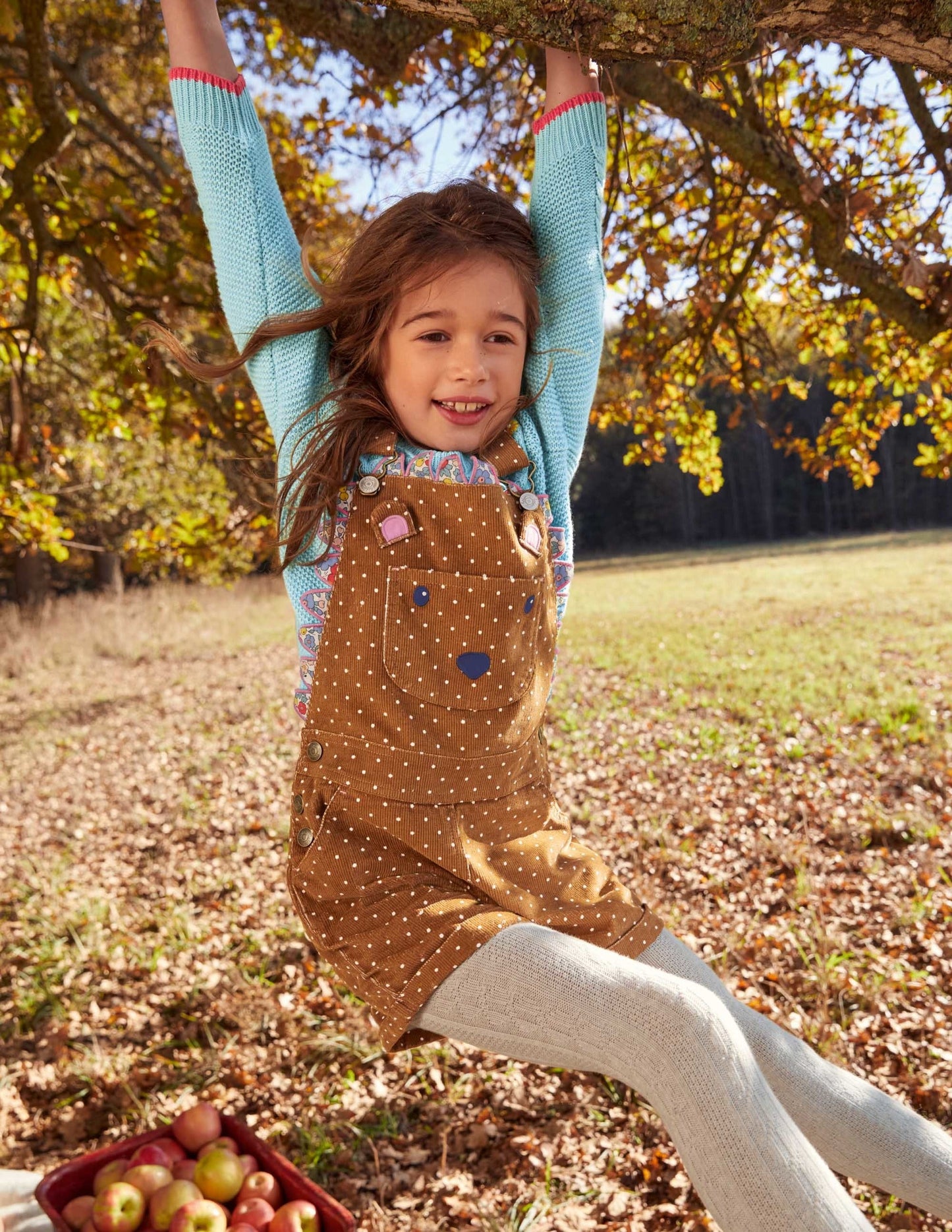 Animal Short Cord Overalls-Butterscotch Brown Hedgehog