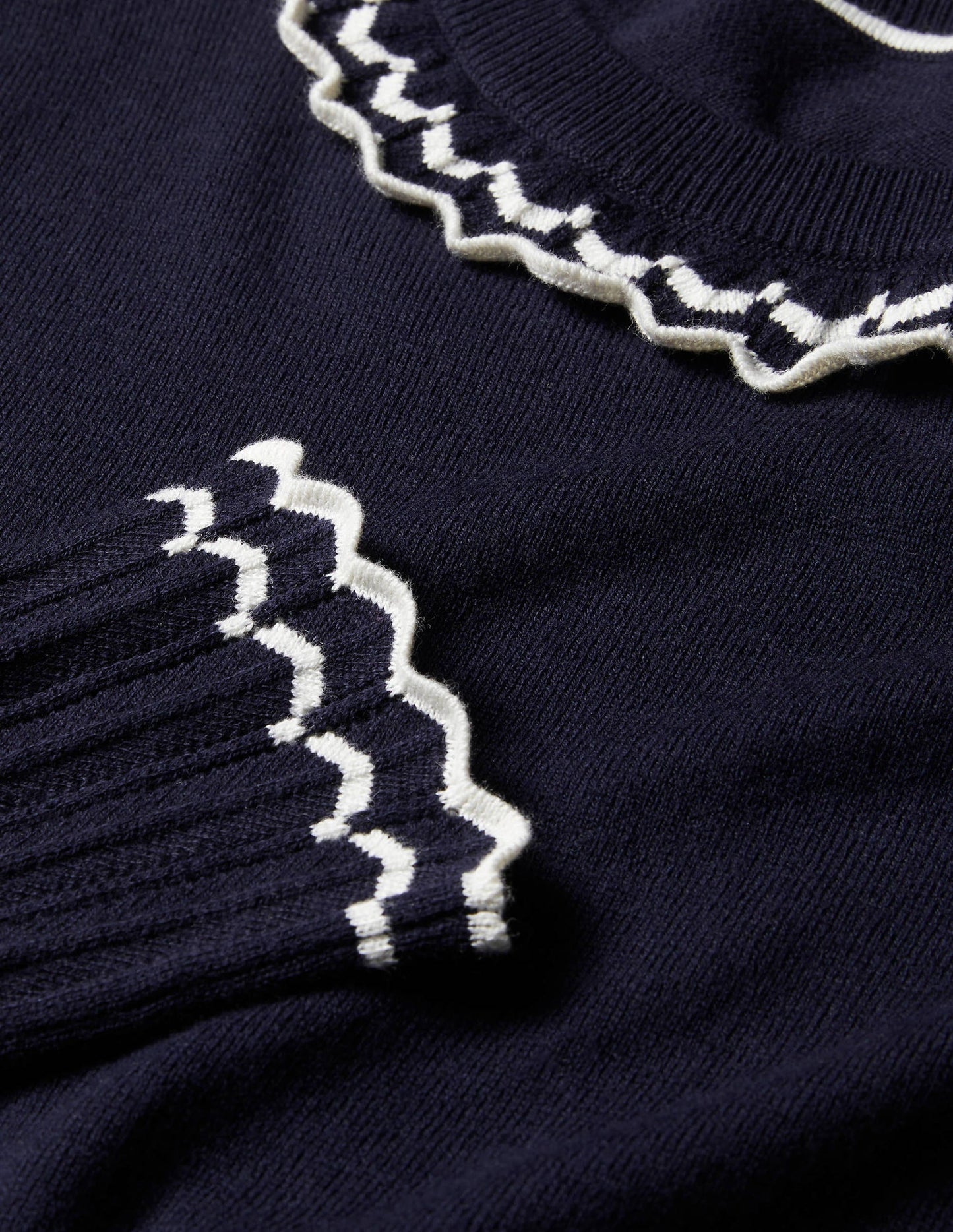 Aimee Pointelle Sweater-Navy