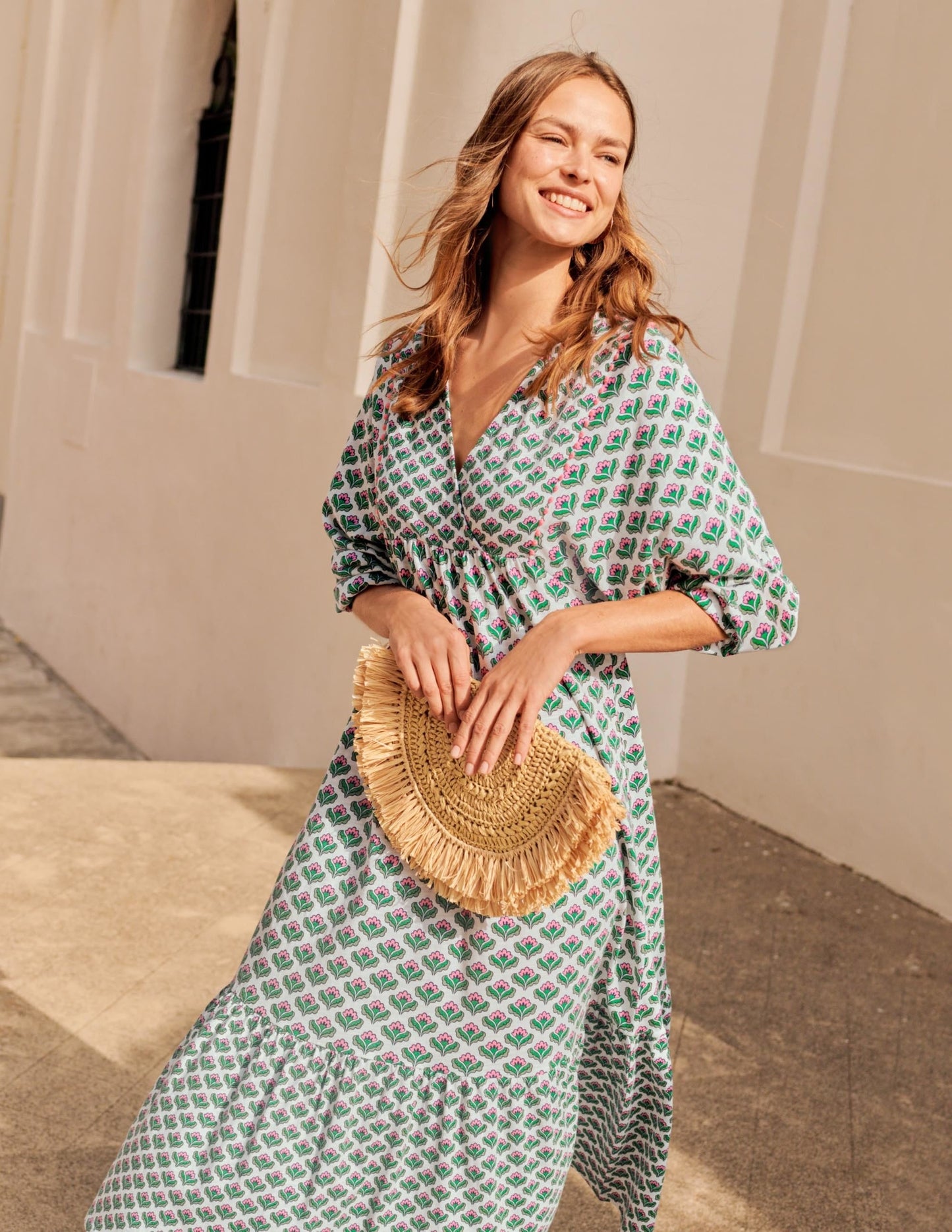 Anita Jersey Midi Dress-Ivy, Oriental Bud