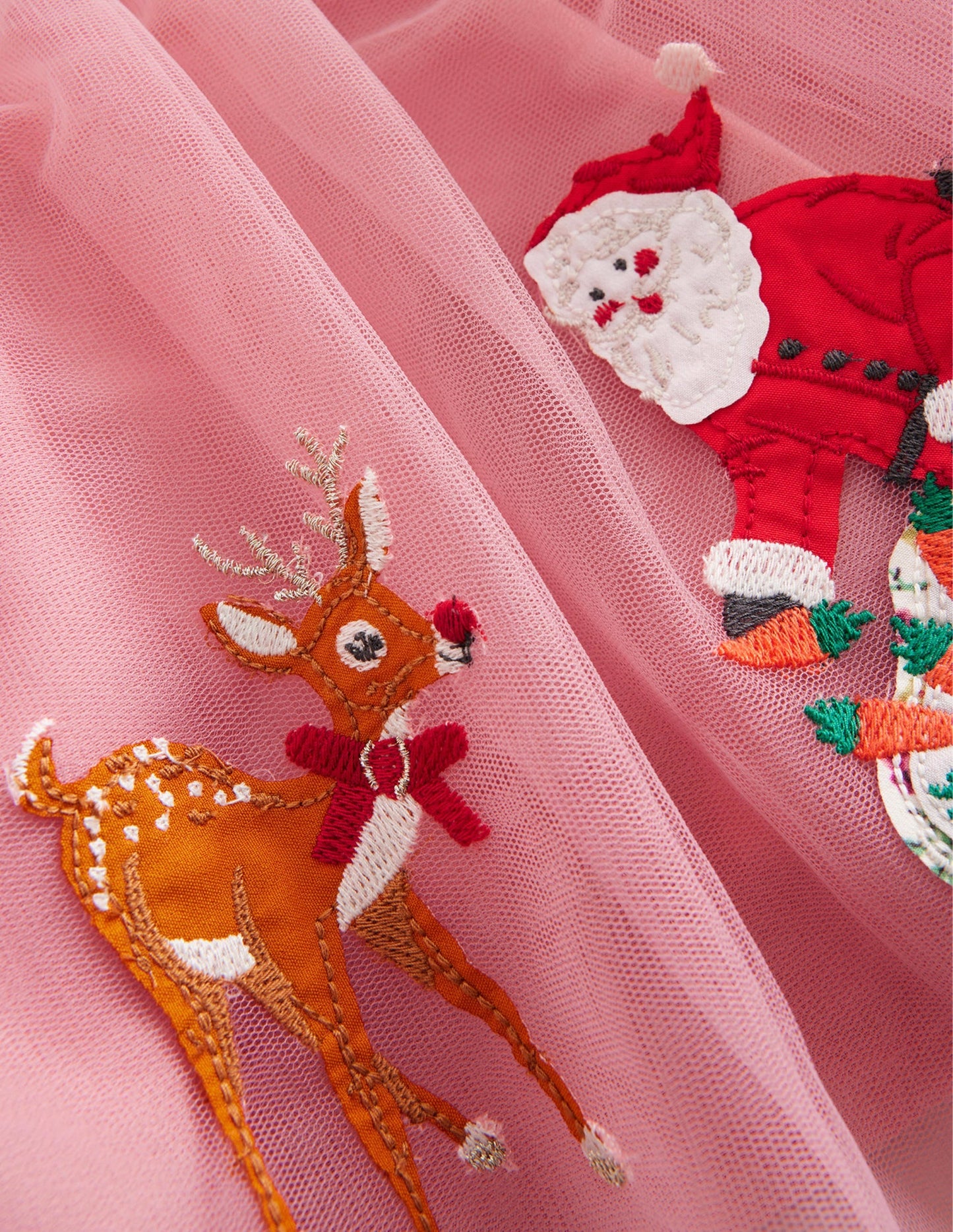 Applique Tulle Skirt-Almond Pink Sleigh