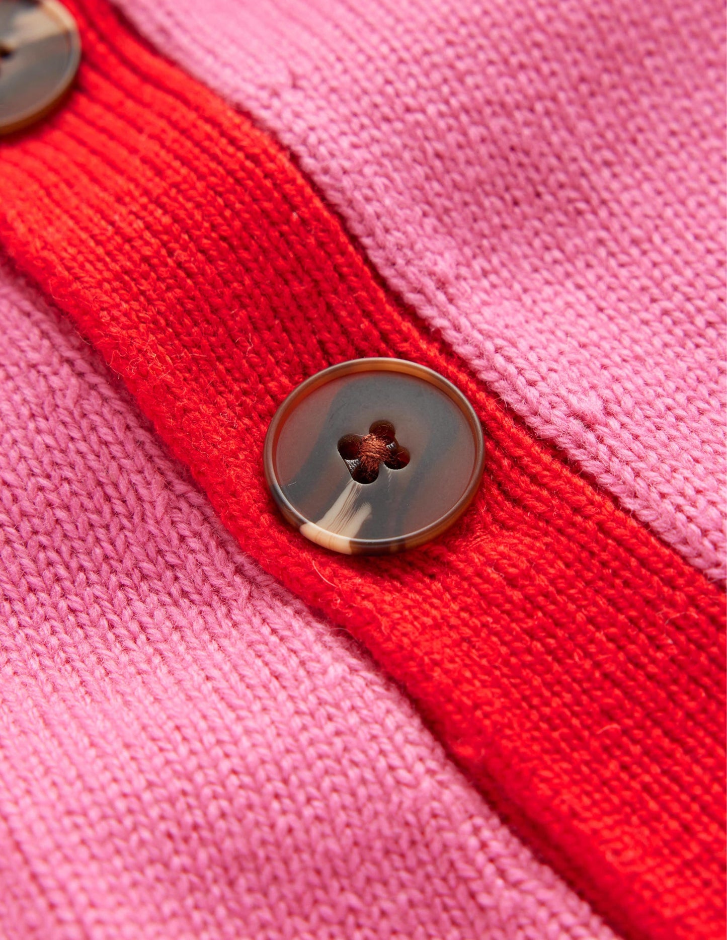 Alma Contrast Trim Sweater-Bright Pink, Post Box Red