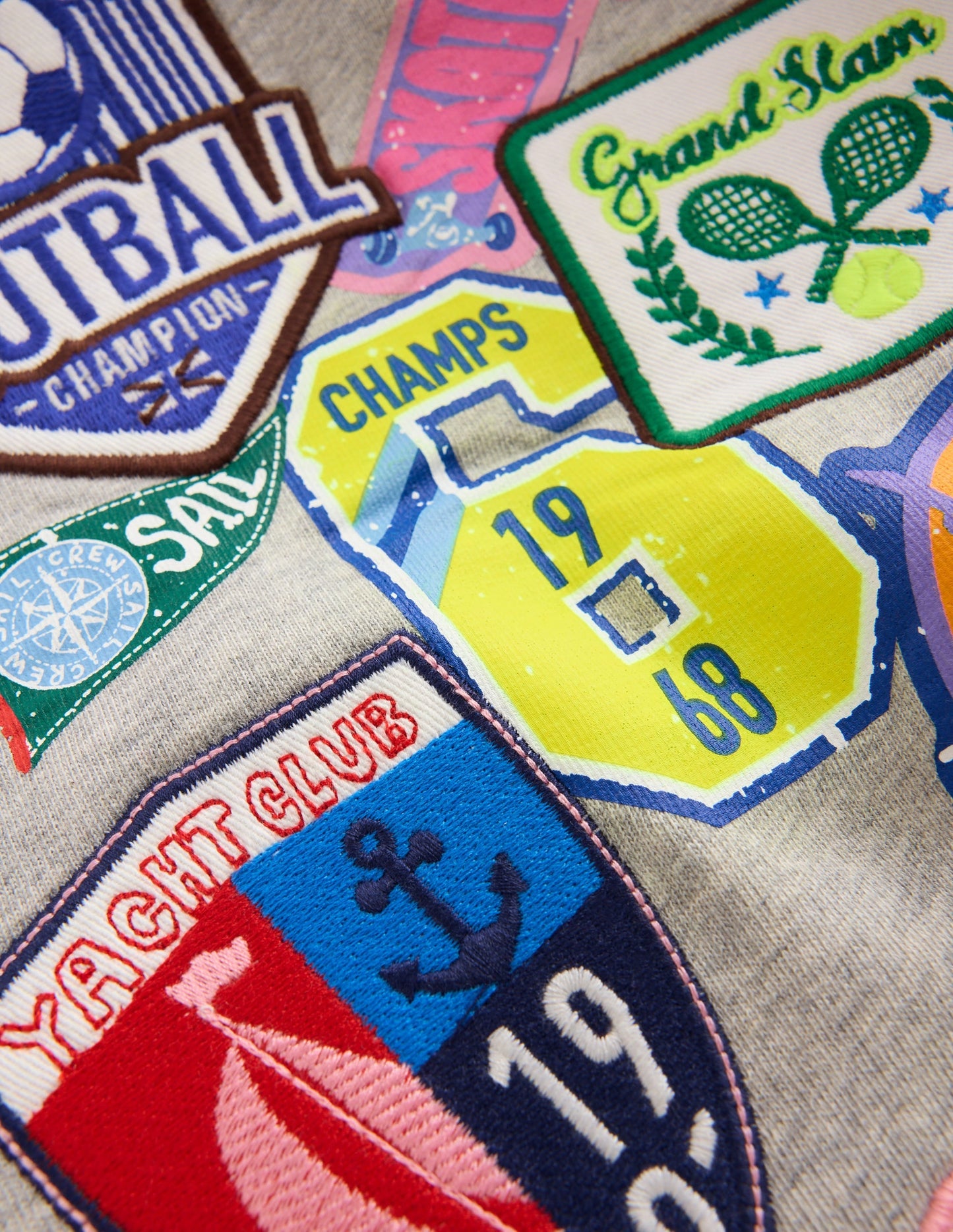 Badge Sweatshirt-Grey Marl Sports