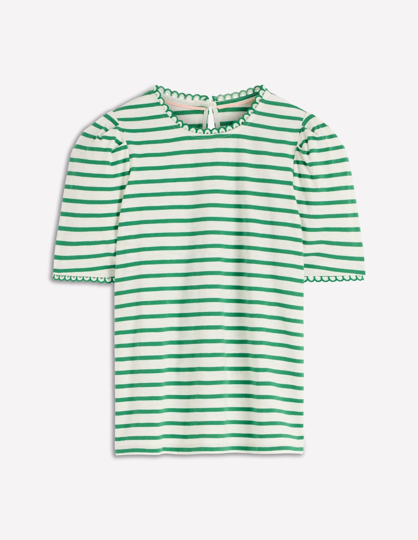 Ali Trim T-shirt-Ivory and Amazon Stripe