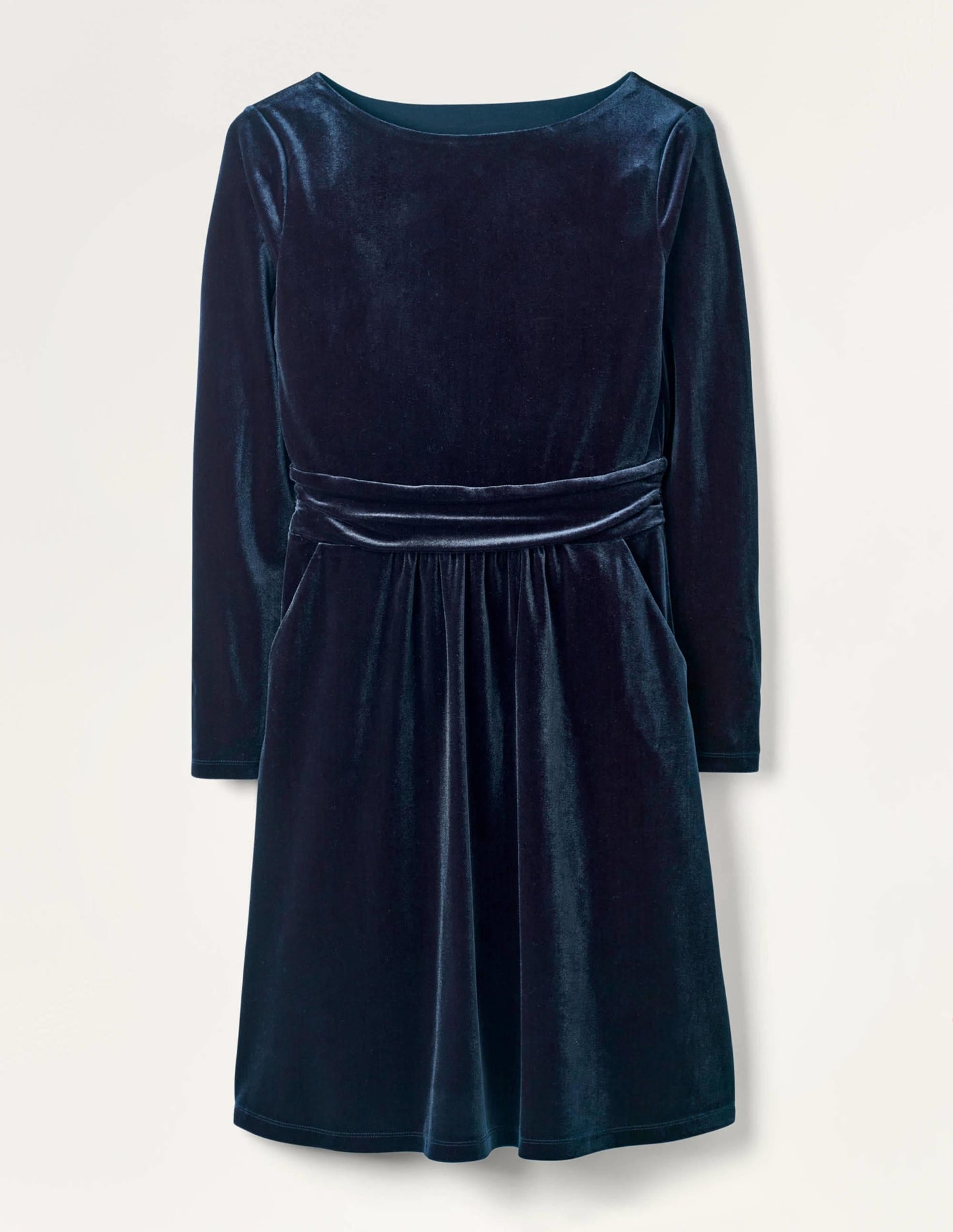 Abigail Velvet Dress-Navy