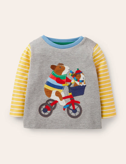 Appliqué T-shirt-Grey Marl Guinea Pigs