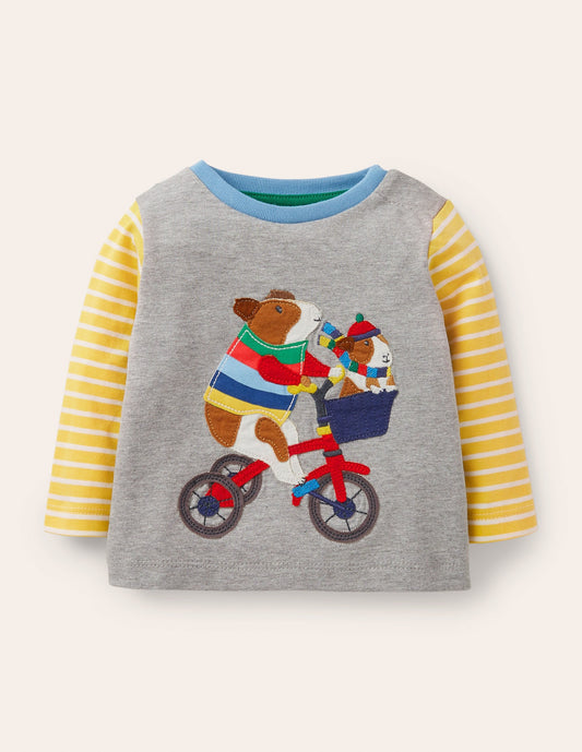 Appliqué T-shirt-Grey Marl Guinea Pigs