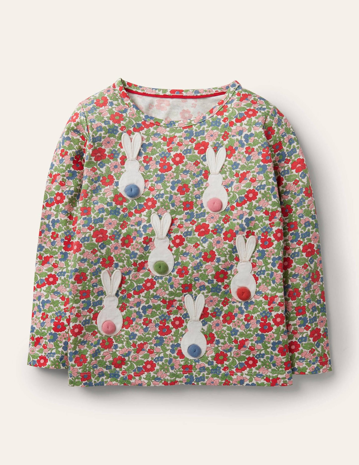 3D Flutter T-shirt-Multi Vintage Bloom Bunnies
