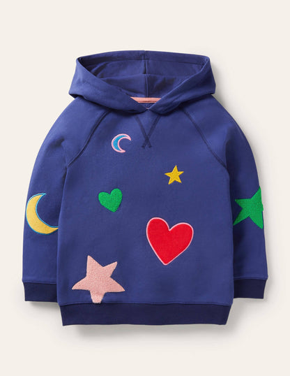 Appliqué Hoodie-Starboard Blue Stars