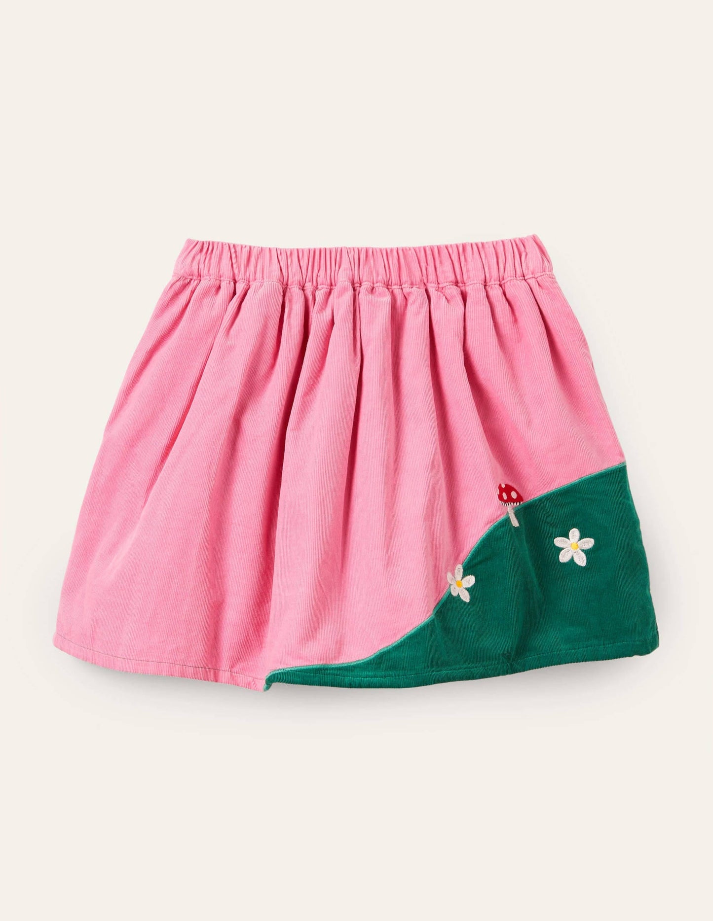 Appliqué Scene Cord Skirt-Formica Pink Red Riding Hood