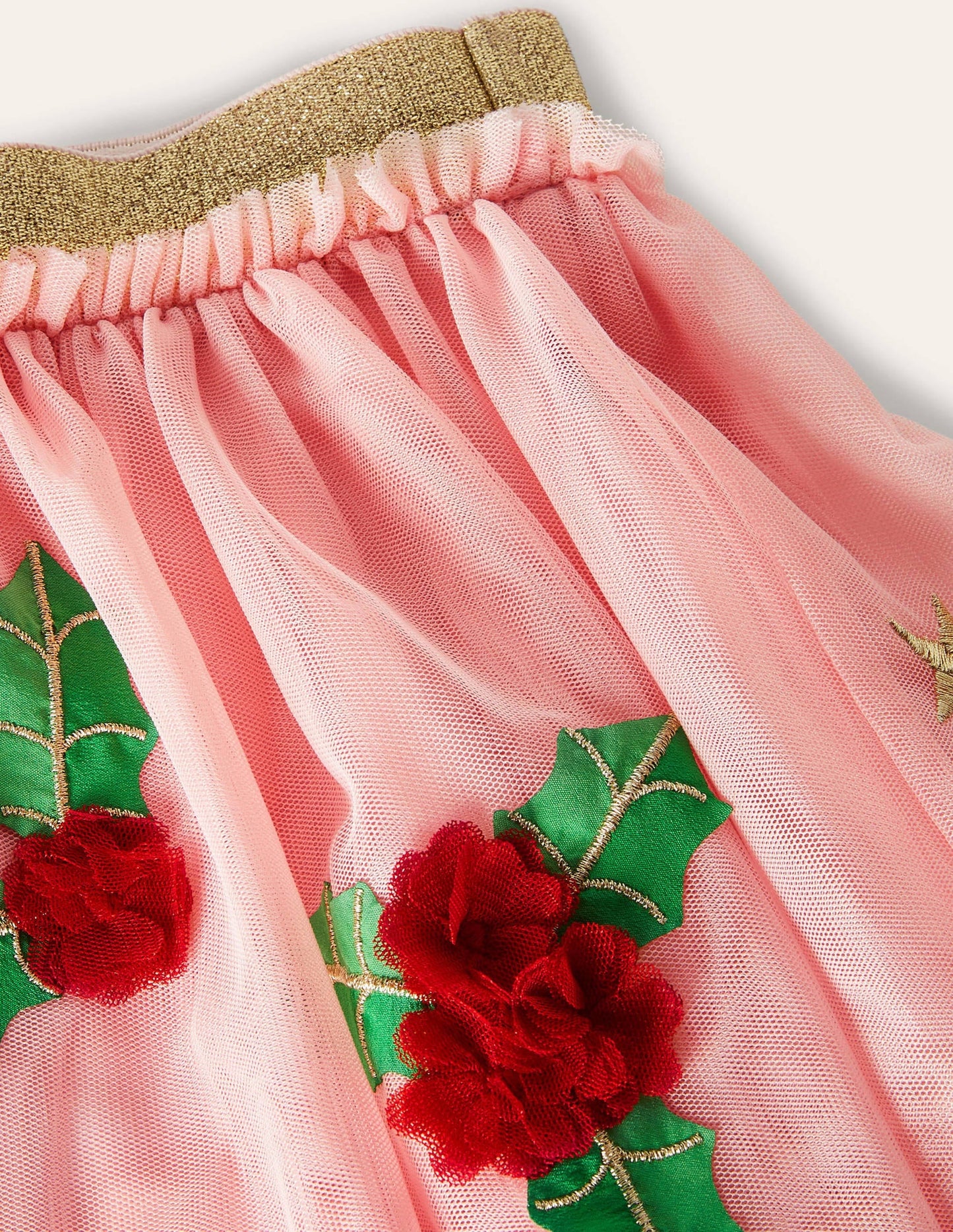 Appliqué Tulle Skirt-Boto Pink Holly