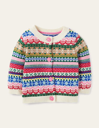 All-over Fair Isle Cardigan-Multi