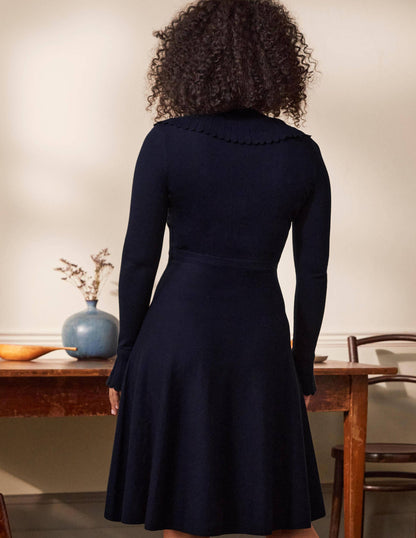 Abercorn Knitted Dress-Navy