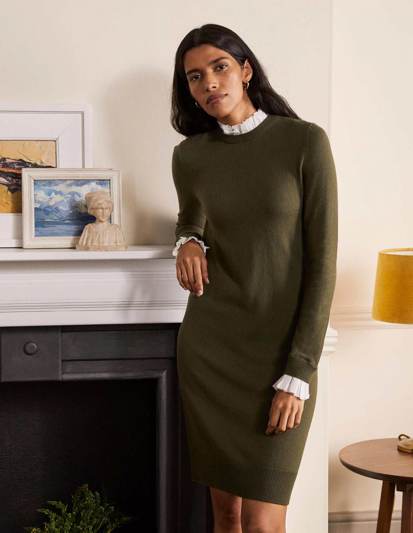 Beatrice Knitted Dress-Classic Khaki