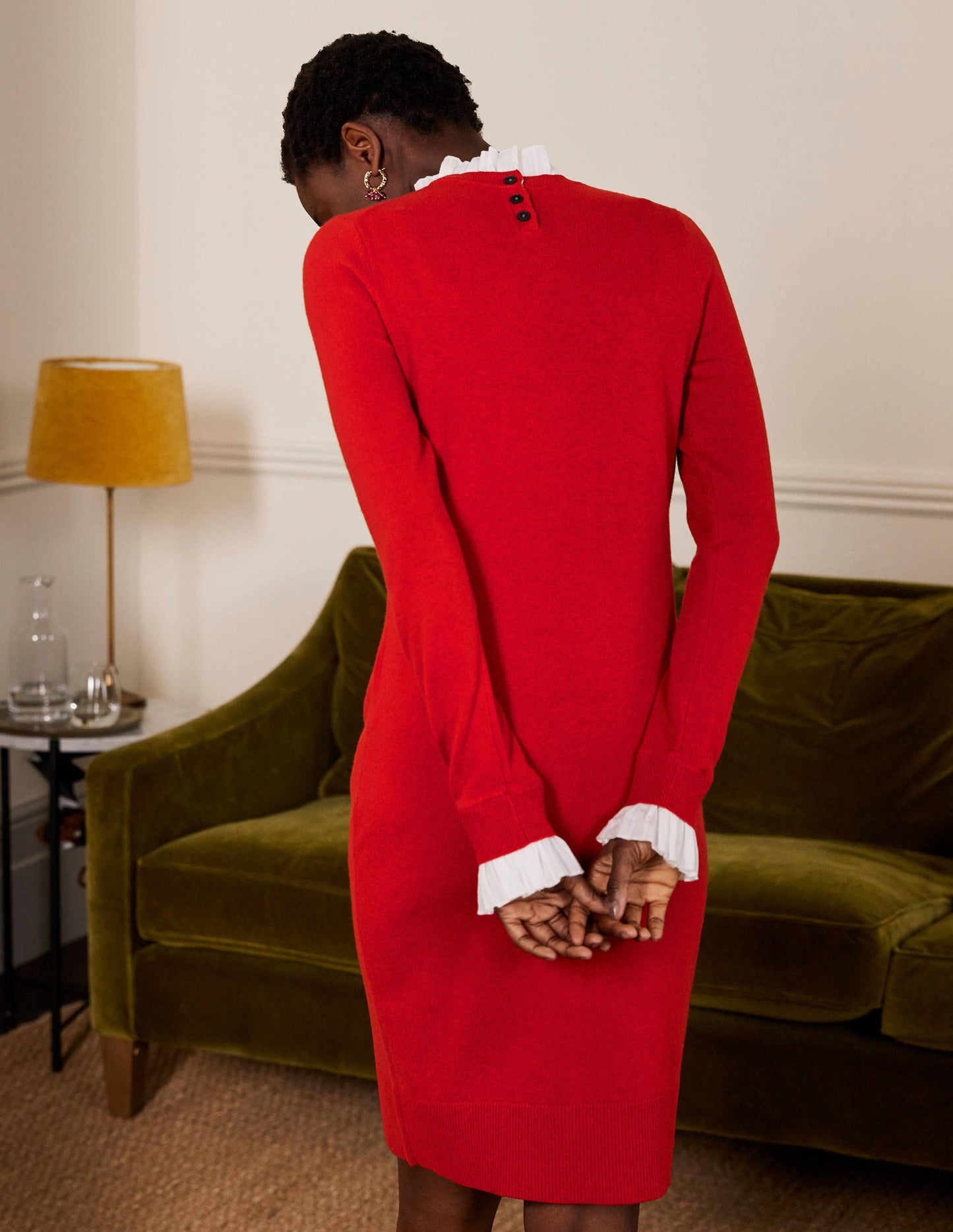 Beatrice Knitted Dress-Blazer Red