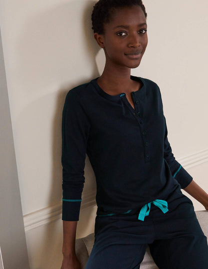 Alba Jersey Pajama Top-Navy