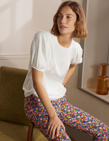 Adriana Puff Sleeve Top-Ivory