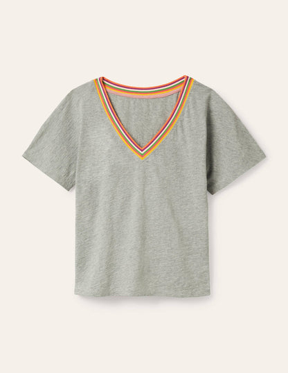 Beatrice Jersey Top-Grey Marl