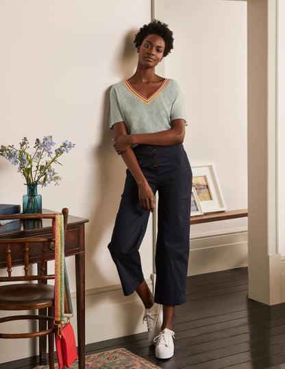 Beatrice Jersey Top-Grey Marl