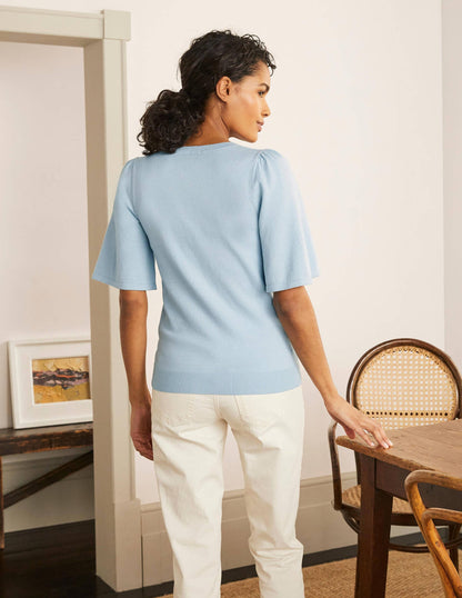 Abbotsbury Knitted Tee-Surf