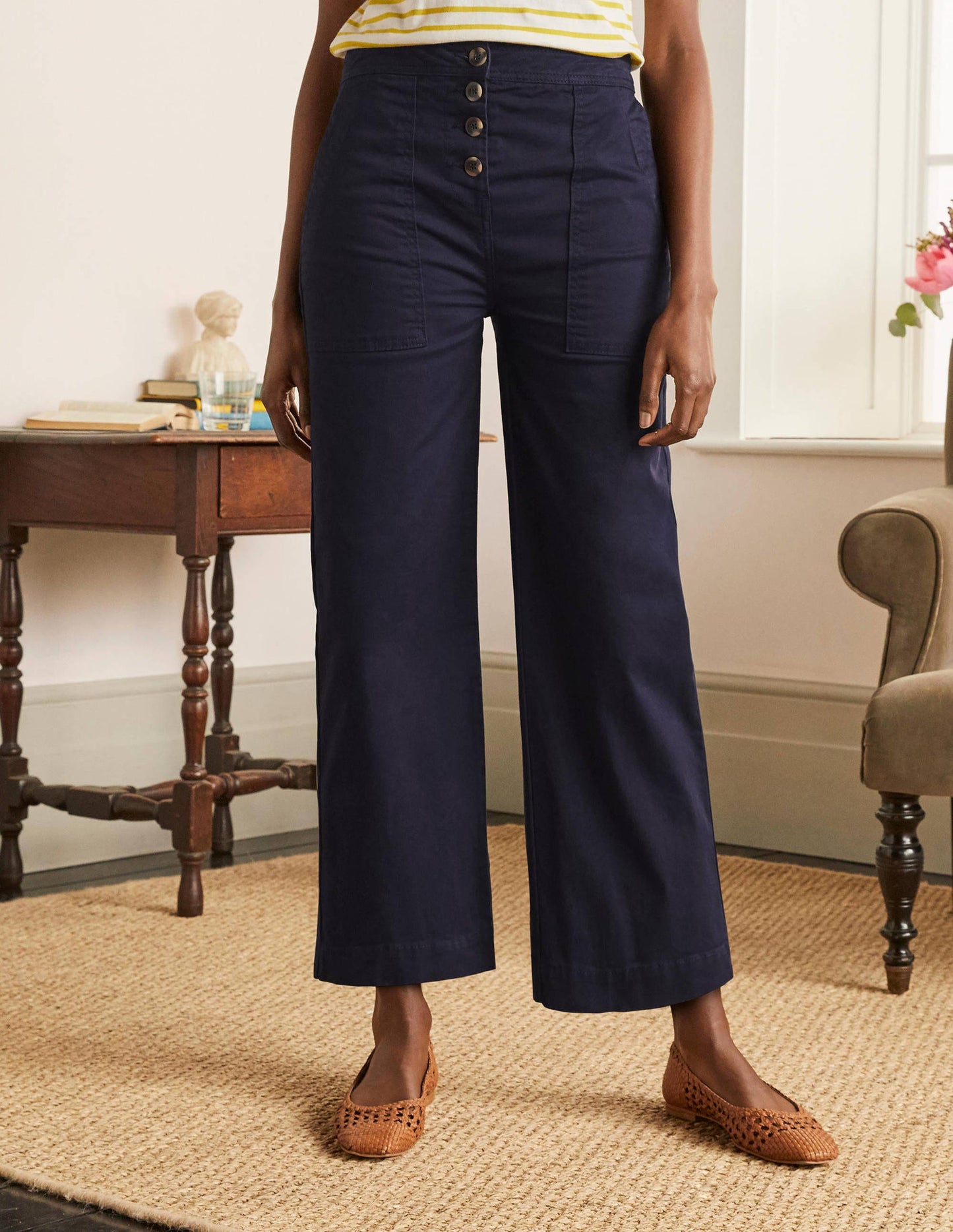 Beaufort Button Fly Pants-Navy