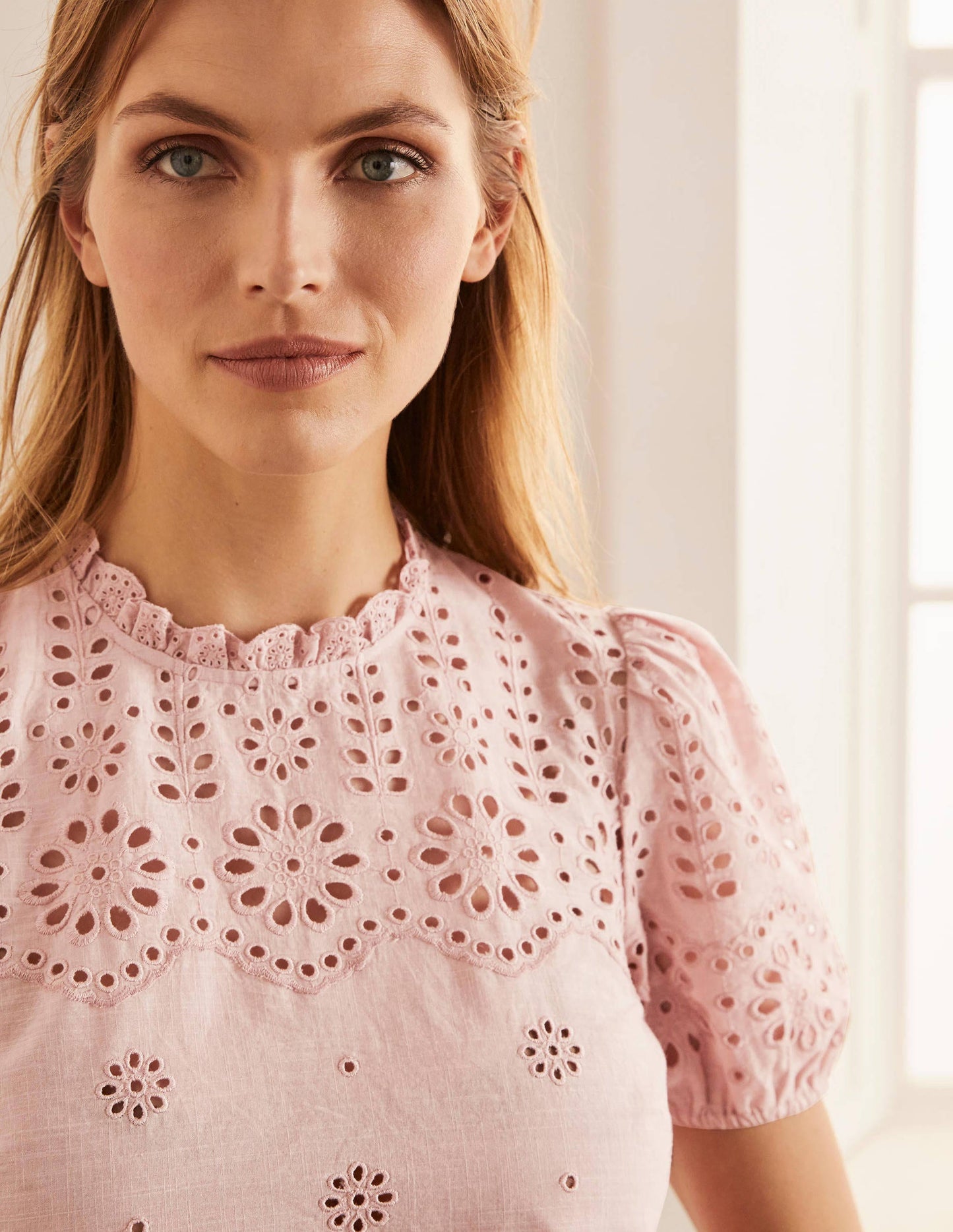 Altheda Broderie Top-Milkshake