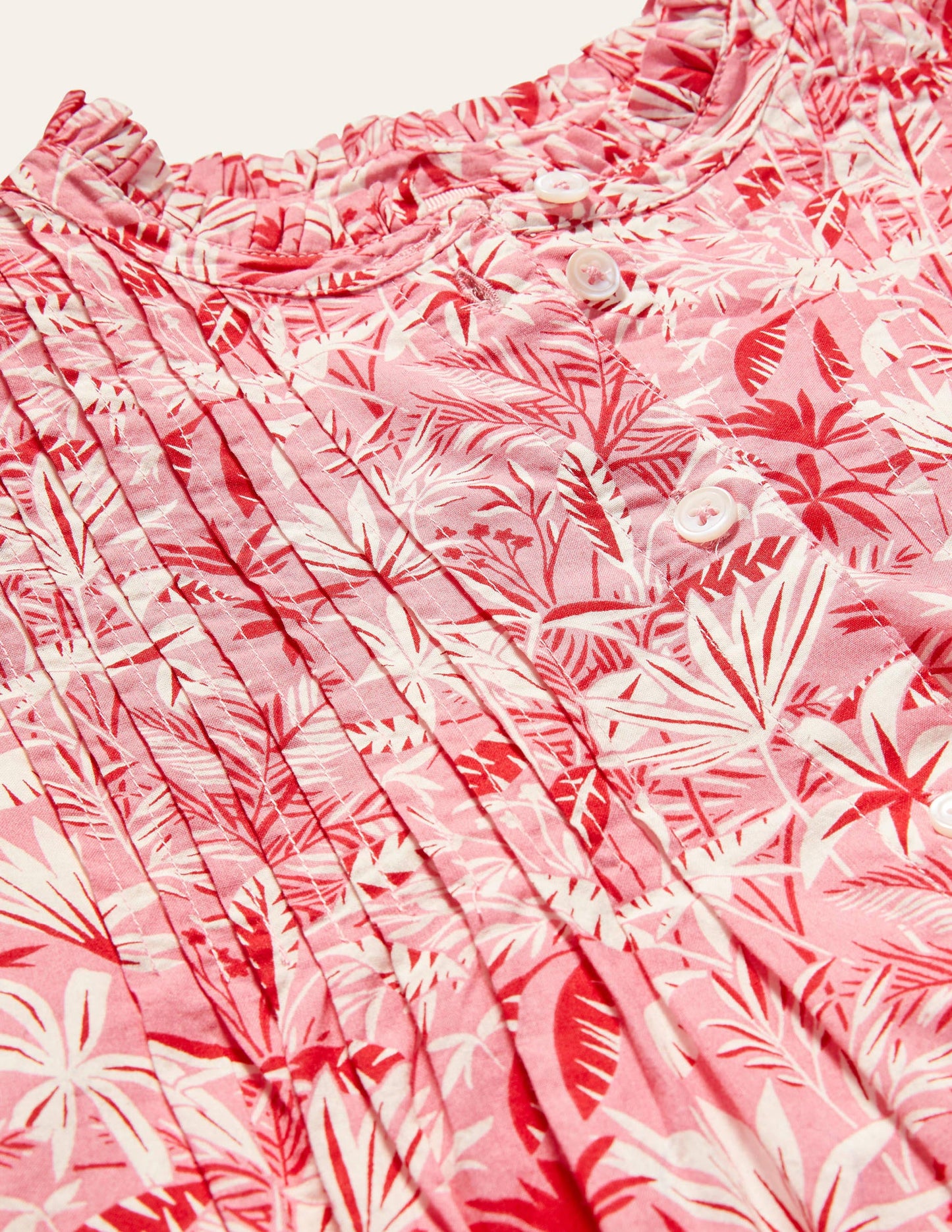 Antonia Cotton Shirt Dress-Azalea, Tropical Palm