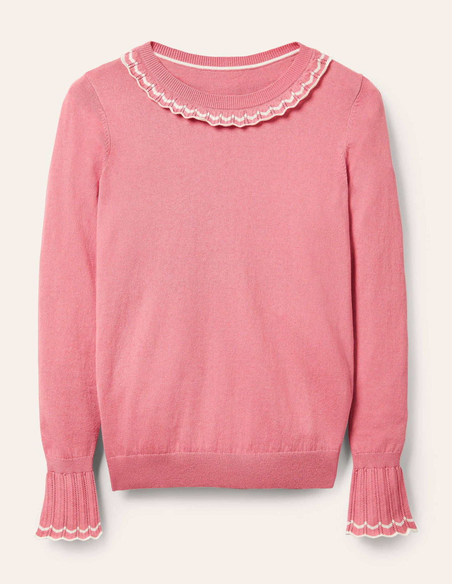 Aimee Pointelle Sweater-Formica Pink