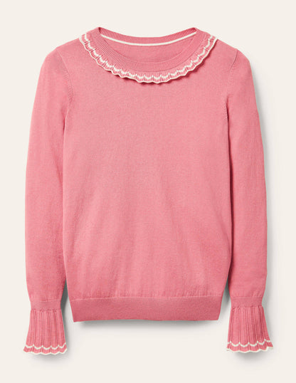Aimee Pointelle Sweater-Formica Pink