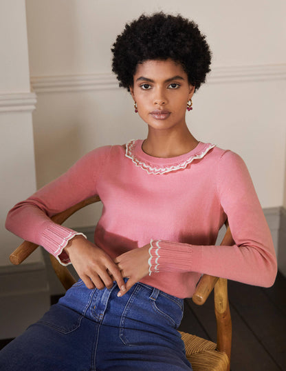 Aimee Pointelle Sweater-Formica Pink