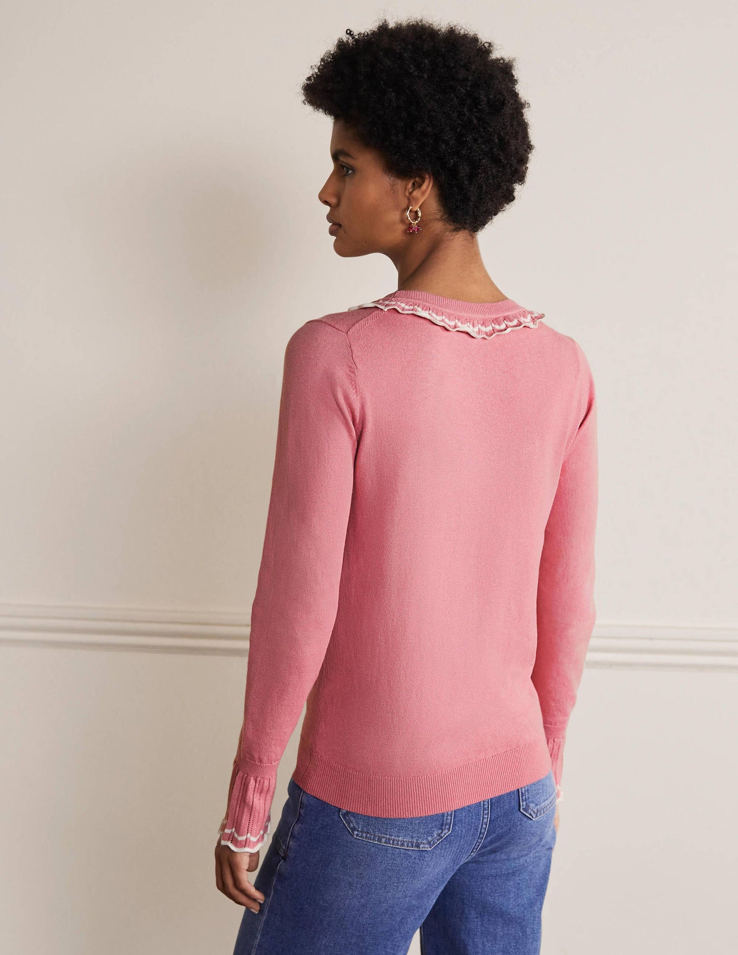 Aimee Pointelle Sweater-Formica Pink