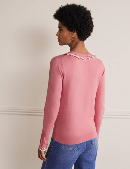 Aimee Pointelle Sweater-Formica Pink