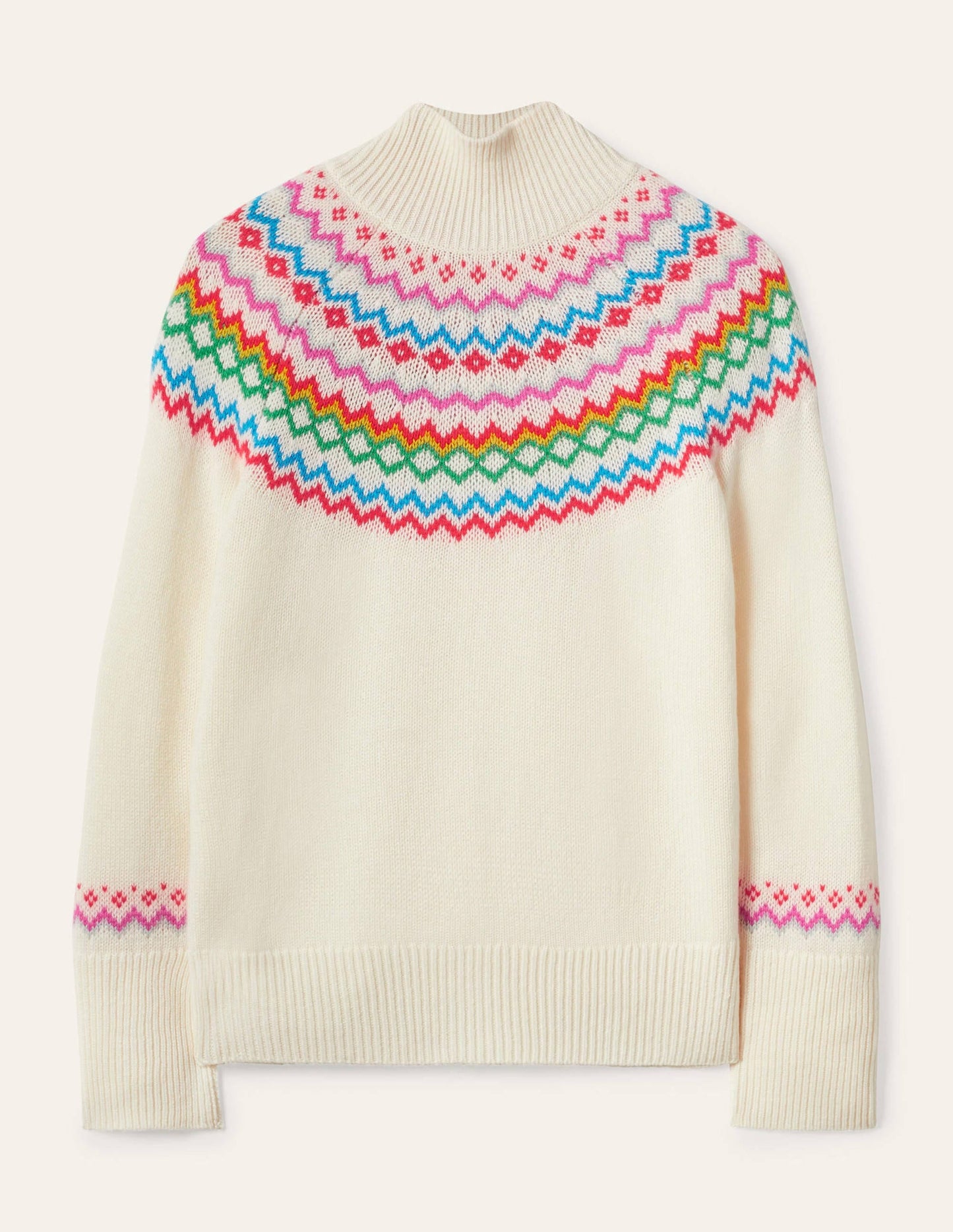 Anna Cashmere Sweater-Ivory Fair Isle
