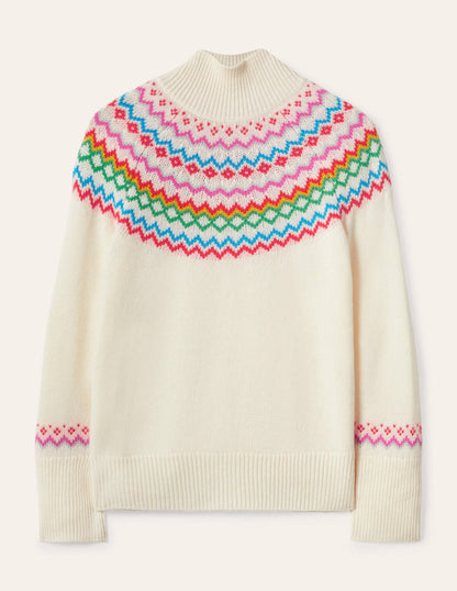 Anna Cashmere Sweater-Ivory Fair Isle