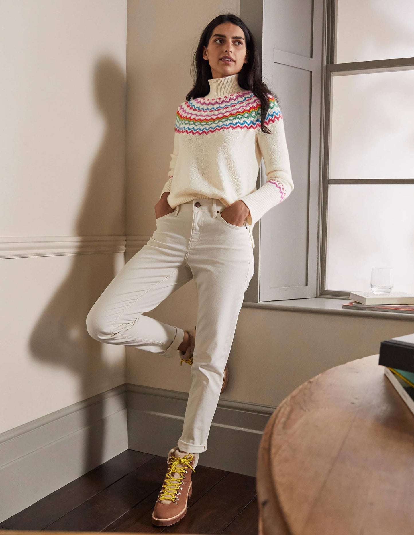 Anna Cashmere Sweater-Ivory Fair Isle