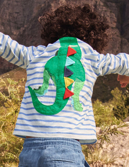 Be the Dinosaur T-shirt-Ivory/Malibu Blue Dinosaur