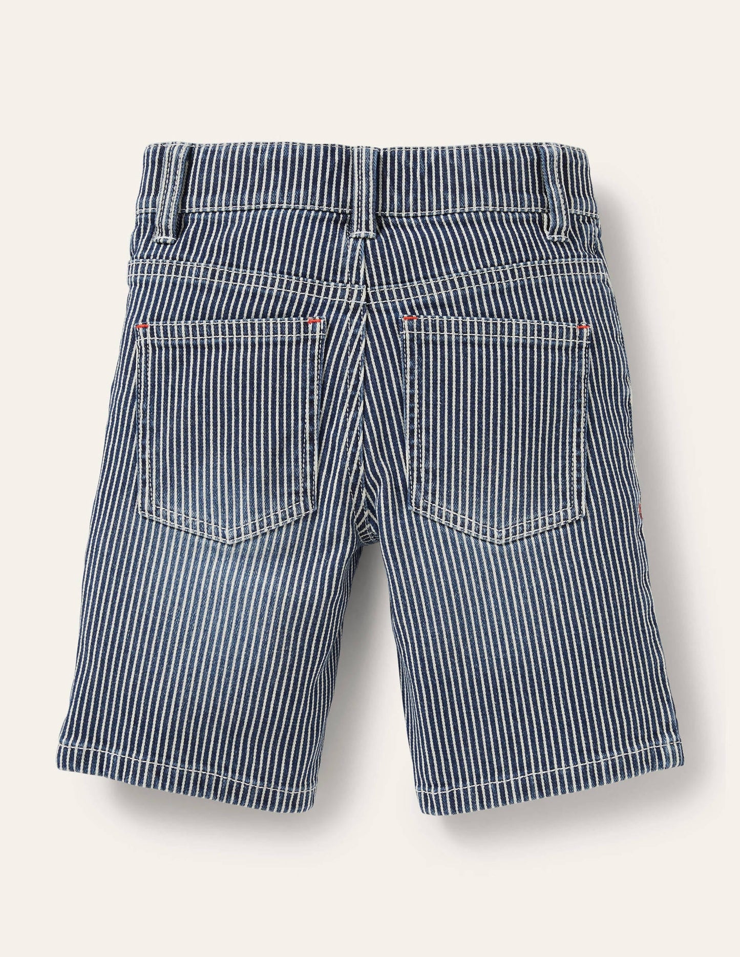 Adventure-flex Denim Shorts-Indigo Blue Ticking