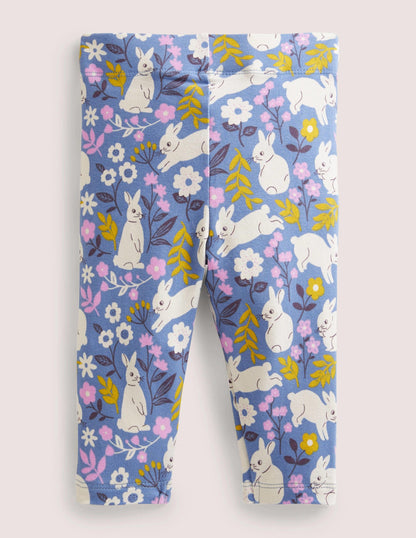 Baby Leggings-Riviera Blue Bunny Field