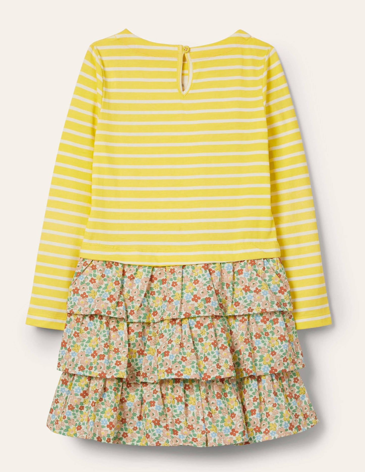 Appliqué Hotchpotch Dress-Sweetcorn Yellow/ Ivory Sheep