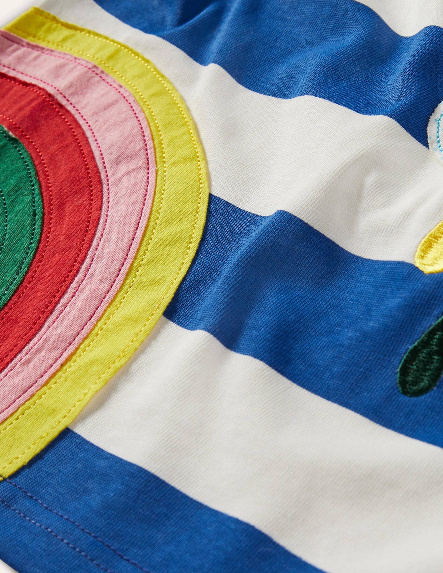 Appliqué Rugby Top-Bright Marina Blue/Ivory