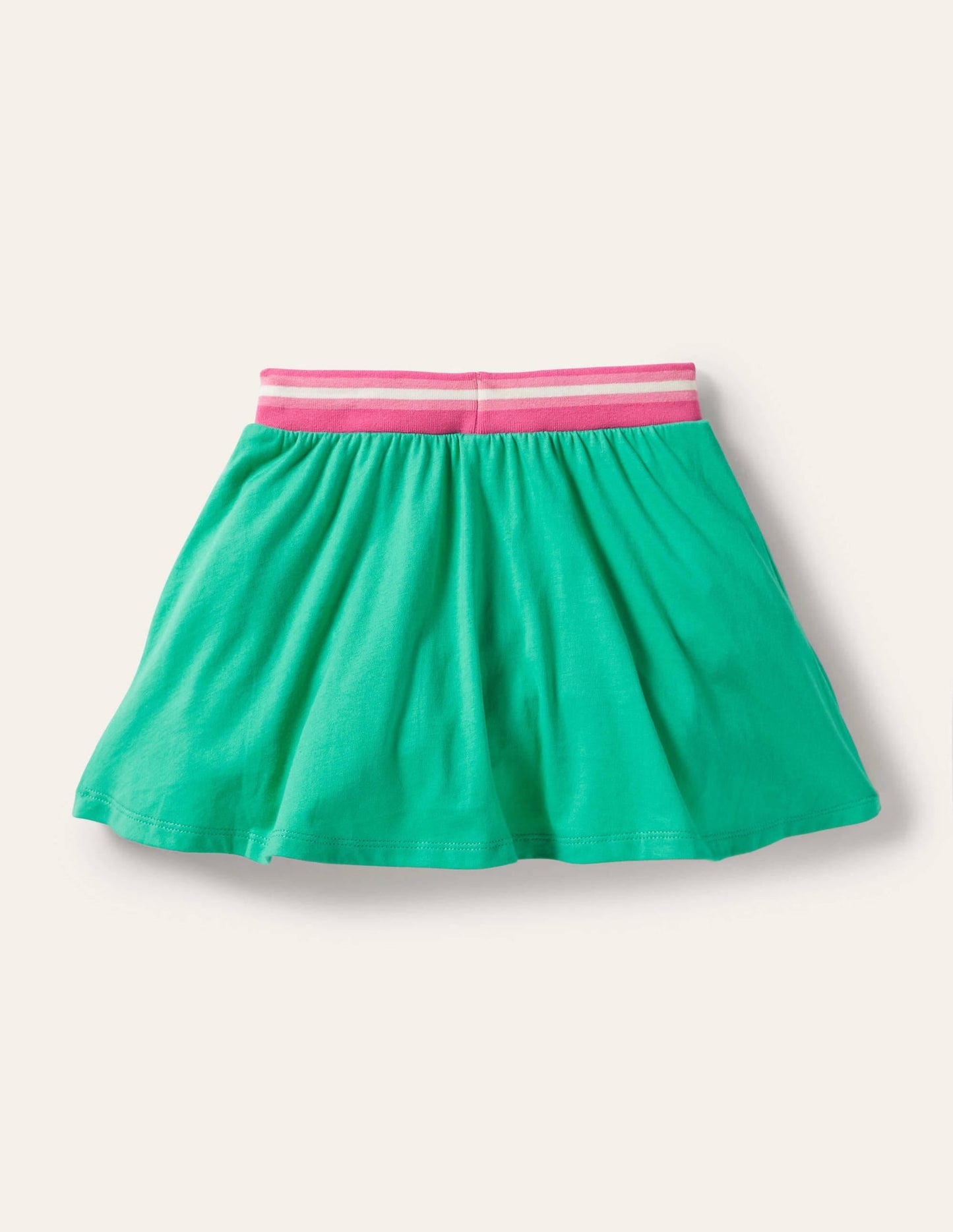 Applique Jersey Skort-Tropical Green Flamingo