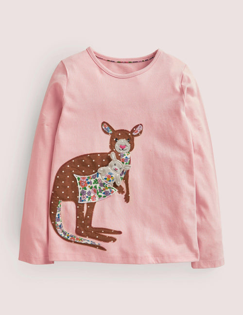 Appliqué Pop Out T-shirt-Provence Dusty Pink Kangaroo