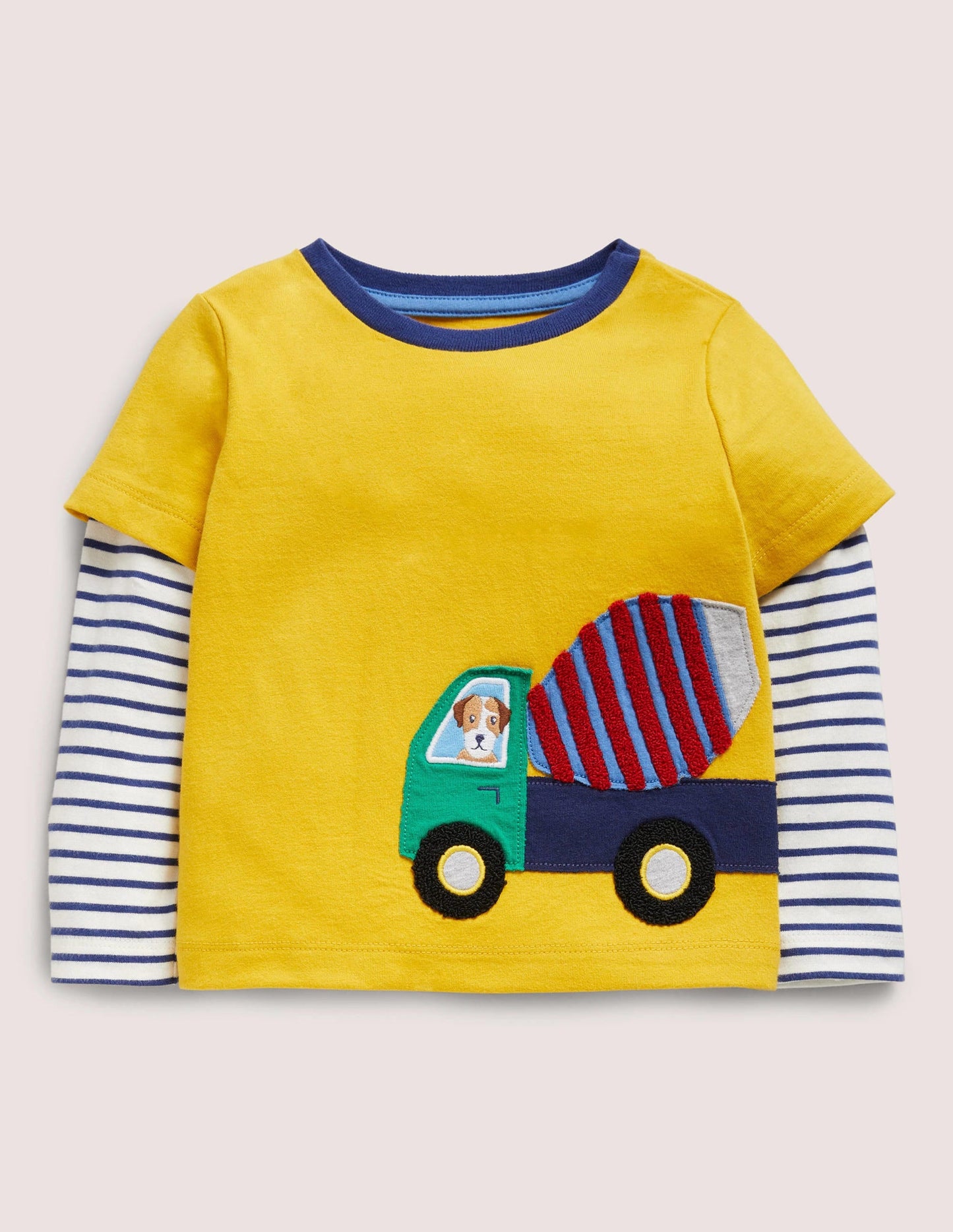 Appliqué T-shirt-Honeycomb Yellow Truck