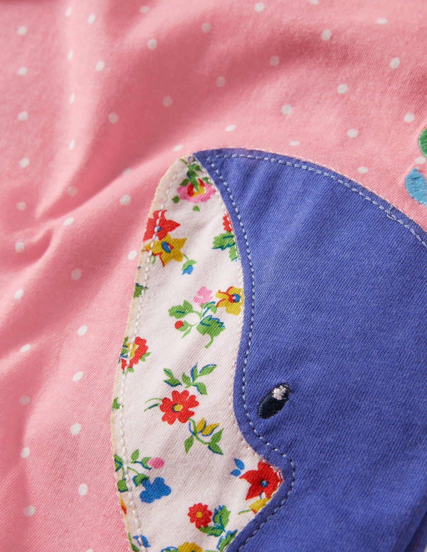 Appliqué Jersey Romper-Pink Spot Whale