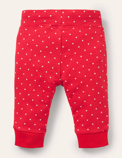 Appliqué Jersey Pants-Strawberry Tart Pin Spot