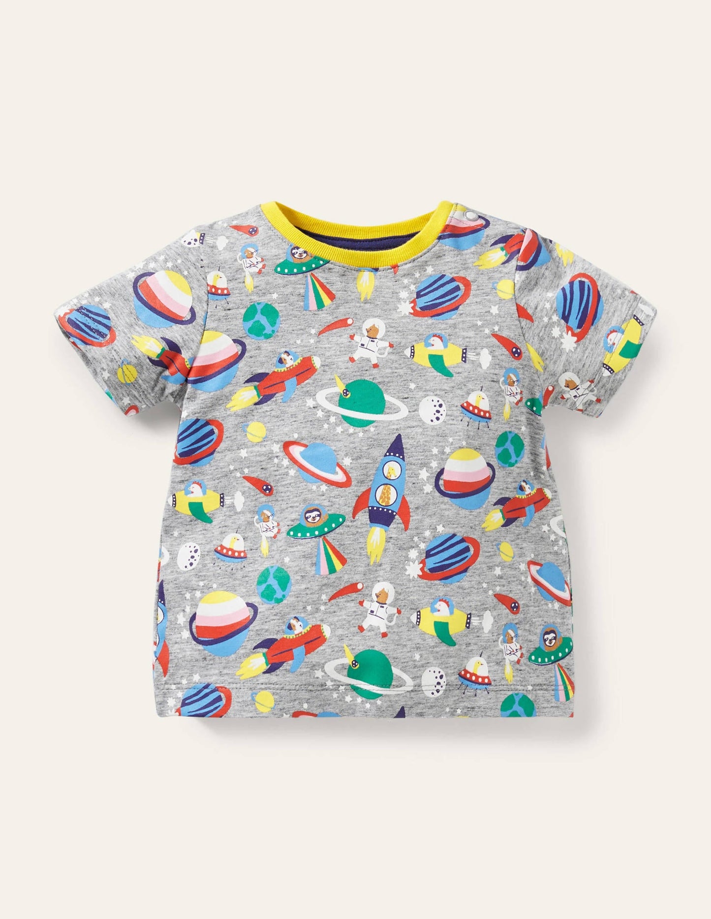 Appliqué Overalls Set-Mid Chambray Space