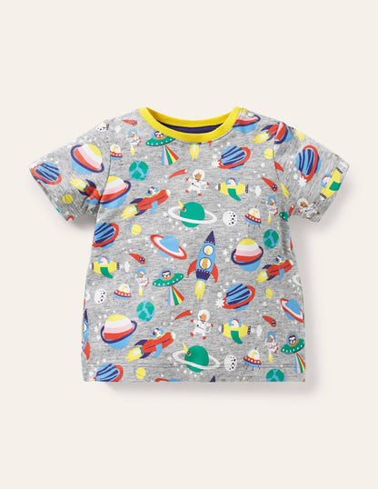 Appliqué Overalls Set-Mid Chambray Space