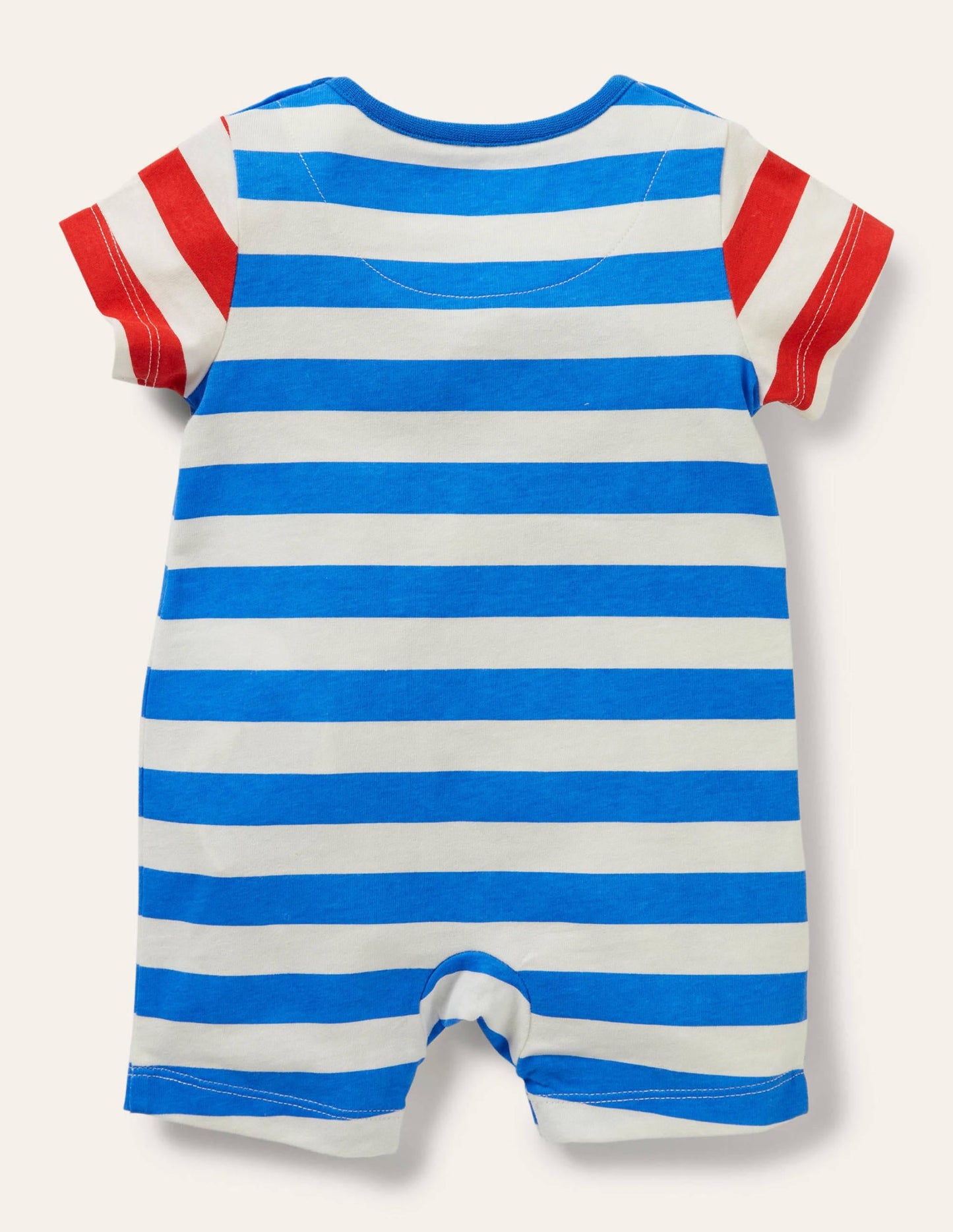 Appliqué Romper-Marina/Ivory Stripe Space