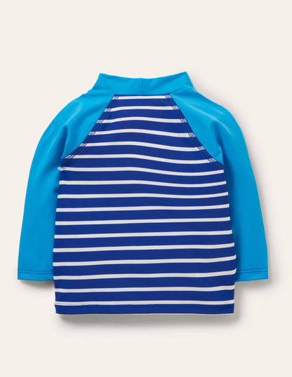Appliqué Rash Guard-Blue Wave Sealife