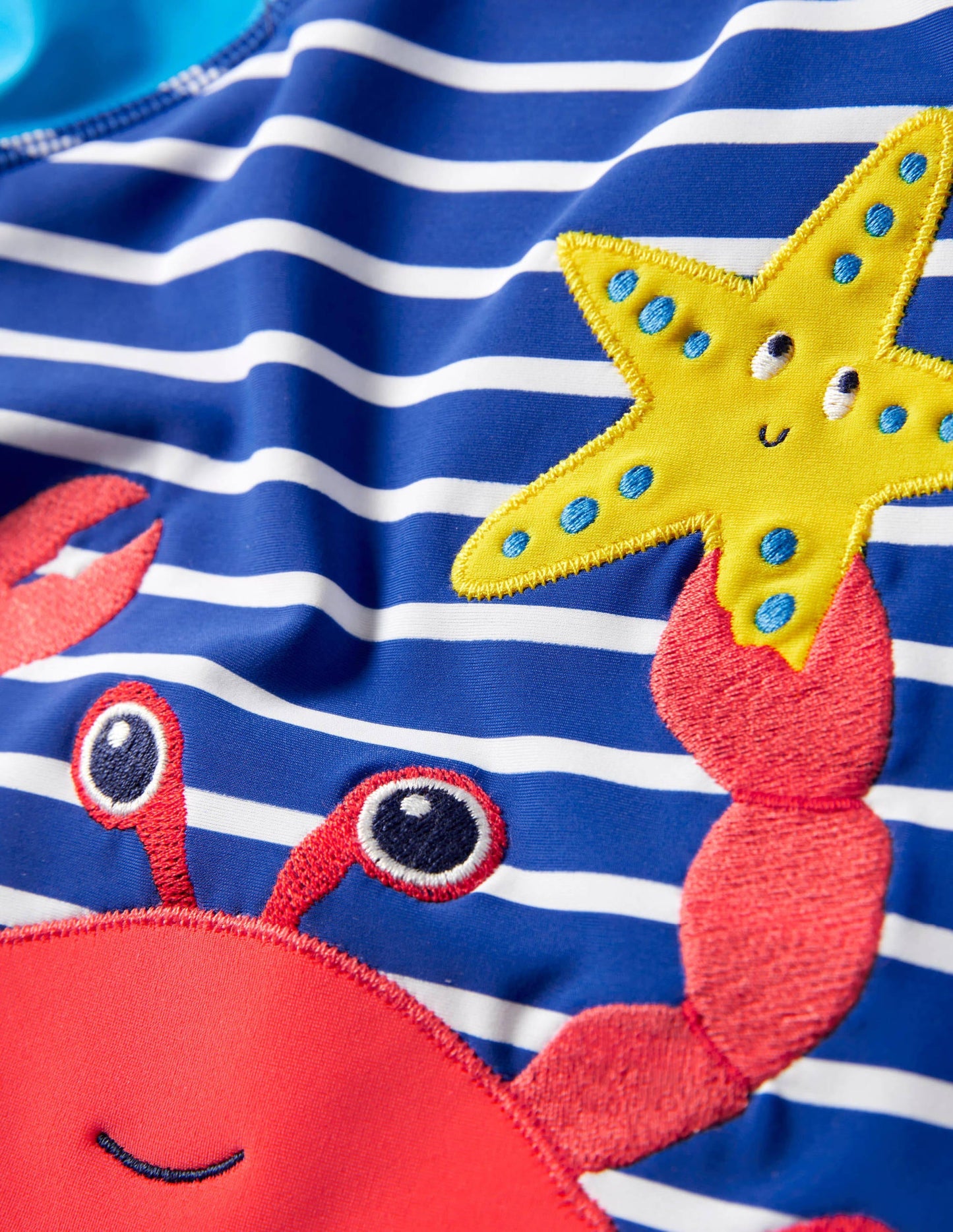 Appliqué Rash Guard-Blue Wave Sealife