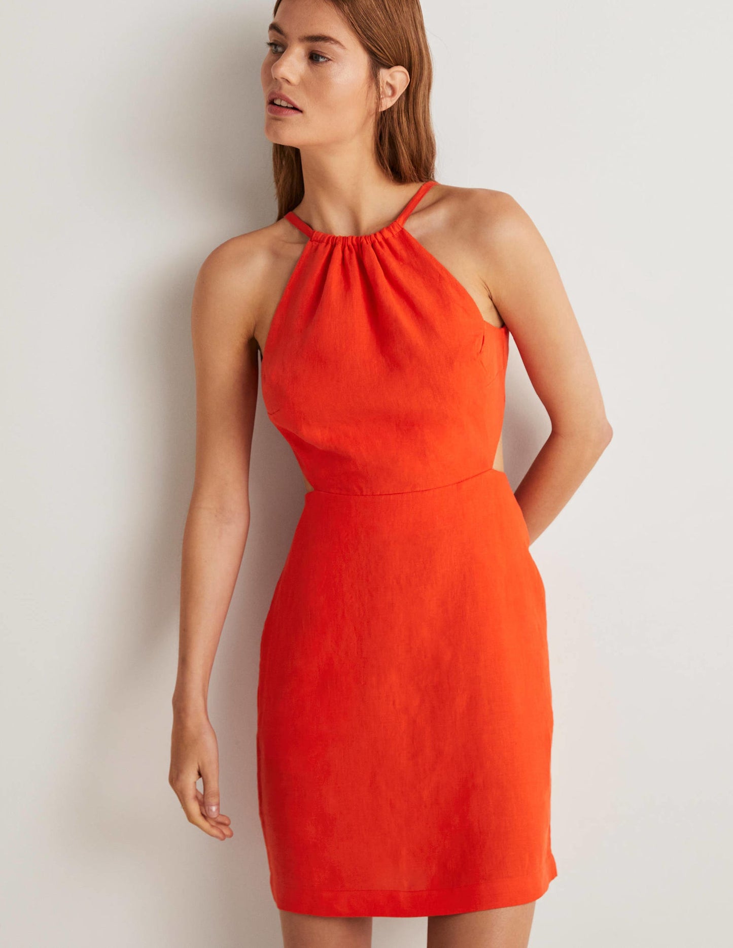 Back Detail Mini Dress-Firecracker